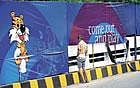 Snapshot India: A labourer urinates in front of a Commonwealth Games banner in New Delhi on Thursday. AFP