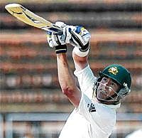 Packing a punch: Australias Marcus North plays a shot en route to his entertaining century on Sunday. AFP