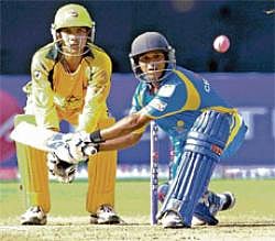 Sweeping success: Bangalore Brigadiers Deepak Chougule made a measured 61 to help his team conjure a face-saving first win in KPL II on Tuesday. DH photo / Srikanta Sharma R