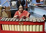 Enduring passion: Anasuyaa Kulakarni with one of her instruments. Photo by author