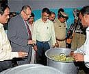 Taking stock: Chairman,State Human Rights Commission (SHRC) S R Nayak inspecting the quality of food at Destitute Rehabilitation Centre in Mysore on Thursday.