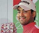 Smiling Champ: Anirban Lahiri displays the trophy after winning the BILT Open golf tournament at the KGA Course in Bangalore on Saturday. DH photo/ P Samson Victor