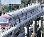 The Metro rail on its trial run.