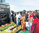 A file photo of then Andhra Pradesh chief minister YS Rajasekhara Reddy and others at the foundation-laying ceremony of Brahmani Steels.