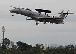 Spy in sky: A Brazilian Embraer aircraft with an Indian Airborne Warning and Control System made its maiden flight at Sao Jose, Brazil, on Tuesday.