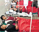Tense moments: Students recuperate at the KC General Hospital in Malleswaram on Thursday. DH Photo