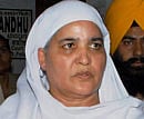Former SGPC President and Punjab minister Bibi Jagir Kaur arrives to appear in a special court in connection with her daughter Harpreet Kaur's murder case in Patiala on Friday. Jagir Kaur was sentenced 5 years jail in connection kidnapping, forcible abortion and wrongful confinement of her daughter. PTI