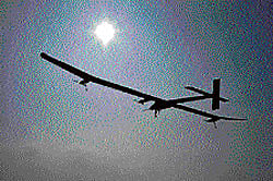The aircraft made history in July 2010 as the first manned plane to fly around the clock on the sun's energy. AFP