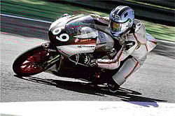 Indian rider: Sarath Kumar in action at a race in Italy.