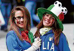 fan power Italian fans celebrate after their team entered the Euro 2012 quarters beating Ireland on Monday. AFP