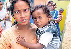 Narrow escape: Vinay with his mother.