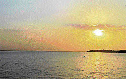 water, water, everywhere Sunset in Upper Lake, Bhopal. photo by author