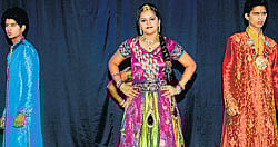 Glamourous: The models on the ramp.