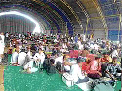 Supporting Cause: Some of the supporters have already showed up; (right) Mohammad Rustam from Muzaffarpur . AFP