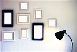 Quick work: Cardboard  projects like these photo frames are easy to make and the whole family can join in!