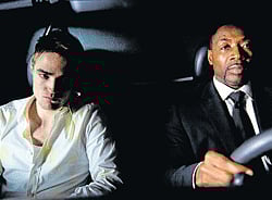 sinister comedy? Robert Pattinson  (left) in Cronenbergs Cosmopolis.