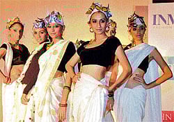 ravishing: Students of Mount Carmel College walk the ramp at the Metrolife Fashion Show in the City on Saturday. DH Photo