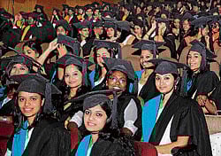 all smiles The graduating students of Jyoti Nivas College.