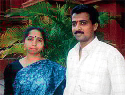 lives cut short: Manjunath and Satyavati committed suicide after killing their son and daughter (R) at the Weavers Colony in Hulimavu police limits on Tuesday. KPN