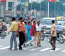 Haphazard: Pedestrians are always at a risk when crossing the road.