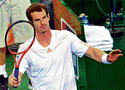 IN TOP FORM: Britains Andy Murray celebrates his semifinal win over Roger Federer in Shanghai Masters on Saturday. AFP
