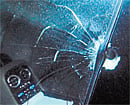 Shattered window pane of the builders car. DH&#8200;Photo