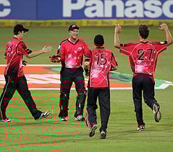Sydney Sixers celebrate the win . AFP Photo