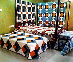 QUILT-TRIPPING A colourful display of quilts. (photos by the author)