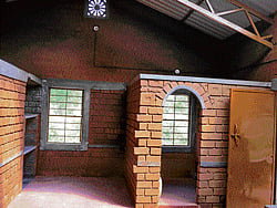 The interiors of the eco-friendly anti-poaching unit at Moleyur forest range, Mysore. DH Photo