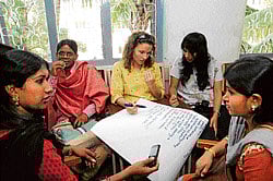 keen Members of the lesbian, bisexual and transgender community at a discussion.