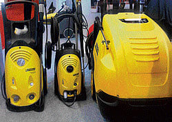 Cleanliness equipment displayed at Clean India show in the City on Saturday.