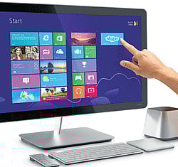 A handout of Vizios All-in-One Touch PC. Expensive PCs from Vizio, Hewlett-Packard and Apple offer the latest  components but no DVD drives. NYT