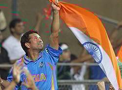 File photo of Sachin Tendulkar is carried by fellow team members after the Team India won the 2011 Cricket World Cup in Mumbai on 3rd April 2011. Master Blaster Sachin Tendulkar has announced his retirement from one-day cricket on Sunday. PTI
