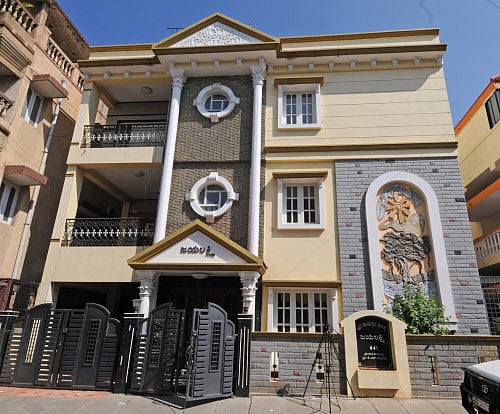 Lokayukta police raid Deputy Chief Minister K S Eshwarappa's house - Jayalakshmi, no 41, 2nd main, Chakarvarthi layout, Palace cross roads, Vasanth Nagar in Bangalore on Monday. Photo by S K Dinesh