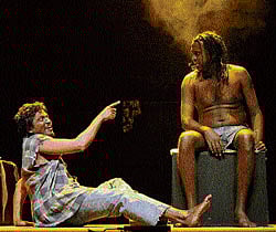 characters Scene from Sri Lankan play The Island.