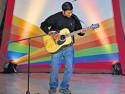Strumming along Danny Mathew