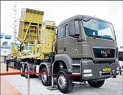 The Iron Dome on display.