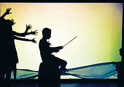 Meaningful: A shadow act by the children.