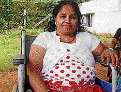 all smiles Sarita who overcame a disability to land a job in an IT firm. DH Photo