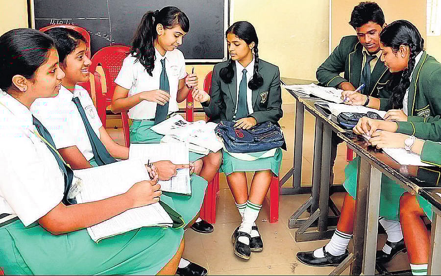 Smart Students have devised their own study methods to score more in difficult subjects. DH Photo by S K Dinesh