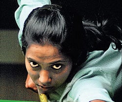 Vidya Pillai returned after becoming a mother to emerge the snooker queen again. DH PHOTOs / Kishor Kumar bolar & Srikanta sharma r