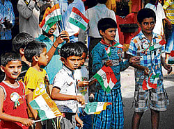 Children canvass for a  candidate in Mysore.