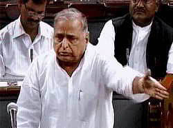 New Delhi: Samajwadi Party chief Mulayam Singh Yadav in the Lok Sabha on Monday. PTI Photo