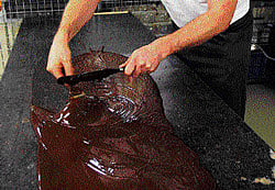 A master chocolatier works at Belgian chocolate maker Neuhaus factory in Vlezenbeek, near Brussels. REUTERS