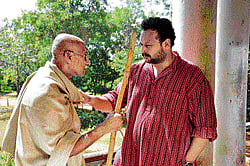 Role play: Dr Shikaripura Krishnamurthy and Apoorva Kasaravalli in the film.