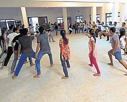 Engineers and engineering students practice ahead of their performance on April 1 and 2.