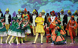 CAPTIvating A scene where Prince Lemon (centre) along with fruits and vegetables.