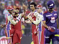 fiery Virat Kohli's (second from left) has been an aggressive presence on the field, much to the discomfiture of many pundits. DH photo / kishor kumar bolar