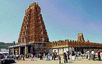 Golden hue: Nanjangud's famed temple. Photo by the author.