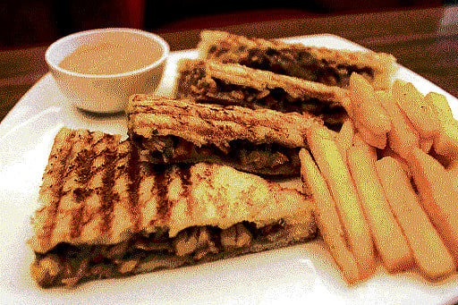 Appetising: Carmalised onion with roast chicken sandwich.